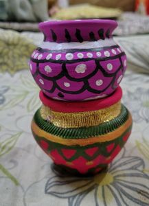 🪔Diwali Gift 🎁 2 Decorative Matki 😍 handicraft