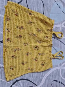 Floral Yellow Top With Inner Set
