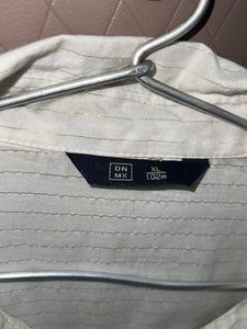 Next Ivory Metallic Stripe Shirt