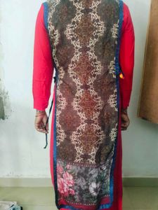 Green And Red Kurta