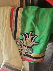 Green Embroidered Saree