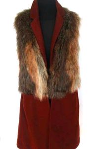Zara Faux Fur Wool Blend Vest