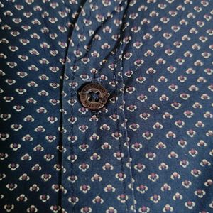 Stylish Blue Patterned Men&#39;s Casual Shirt