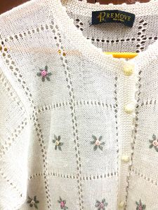 Beautiful Off Whitw Shear Top With Embroided Flow