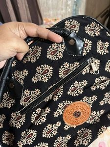 Black Ajrak Bag From Santiniketan