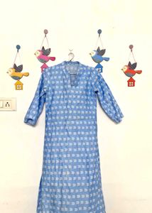 Blue Printed Kurti Dress