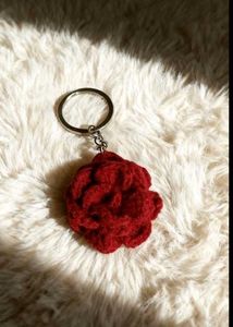 Crochet Rose Keychain