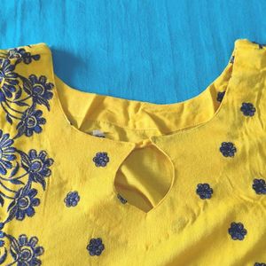 Yellow Floral Print Dress