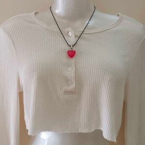 White Pullover Crop Top🤍