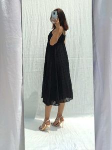 Black Polka Dot Midi Dress