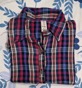 combo Plaid Flannel Shirt