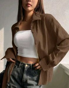 Brown Button-Up Shirt