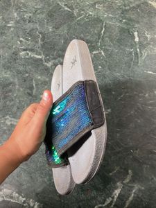Sequin Slide Sandals