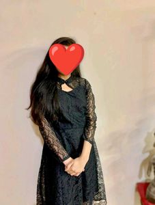 Elegant Black Lace Birthday Party Dress