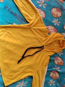 Yellow Crop Hoodie