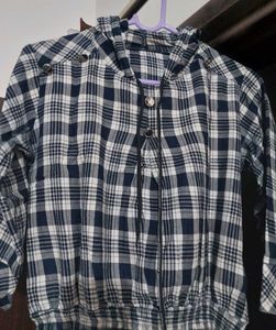 Blue &amp; White Plaid Top