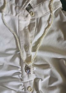 Pearl Beaded Heart Potion Necklace