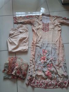 Suit With dupatta and Pant Plazo