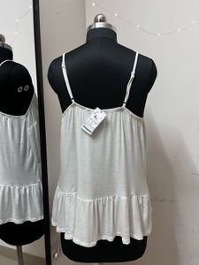 White Strappy Embroidered Top