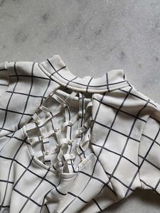 Checkered Casual Midi Dress