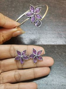 Green Flower Jewelry Set