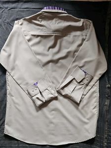 42L Designer Solid Grey Collared Casual Shirt