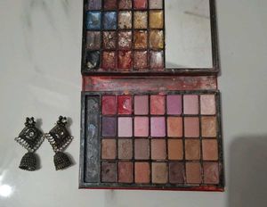Vintage Eyeshadow Palette & Earrings