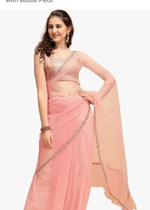 Brand New Net Peach Colour Saree