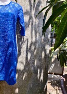 SHINY DARK BLUE BODYCON