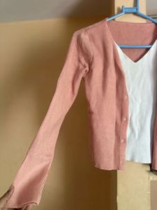 Peach Knit Cardigan