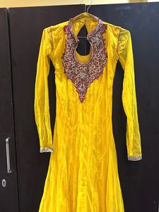 Yellow Embroidered Anarkali