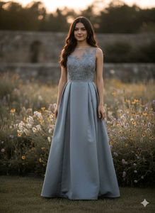 Elegant Grey Gown
