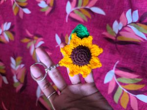 Crochet Sunflower Keychain