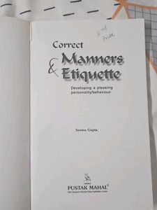 Correct Manners &amp; Etiquette Book