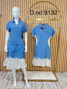 Denim &amp; Lace Dress