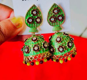 New Meenakari Jhumka 6 Colors Available