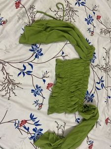Green Ruched Top