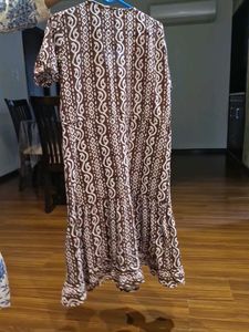 Zara Brown Print Midi Dress