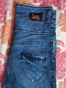 Dark Blue High Waist Denim Jeans