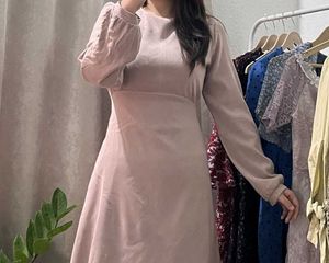 Elegant A-line nude dress...