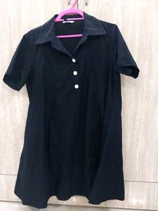 A Very Classy Black Shirt Dress With Pockets