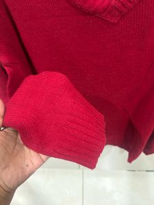 Red V-Neck Sweater