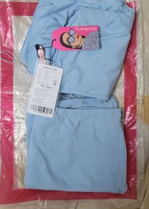 Blue Ribbed Knit Set