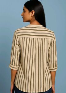 Striped Button-Up Top