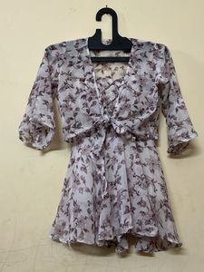 Floral Mini Dress with Shrug