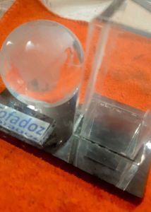 Glass Globe and Cube Desk Organizer
