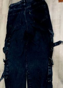 Black Cargo Jeans 8 pocket