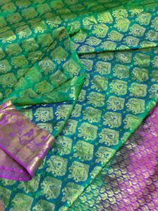 Green &amp; Pink Saree