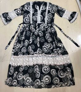Patterned Black Dress