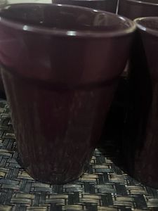 Set of 6 Mehroon Ceramic Tea Glasses